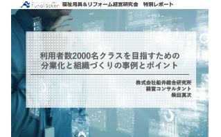 利用者2000名を目指す分業化と組織作り